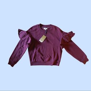 Burberry Ruffle Sleeve Crewneck